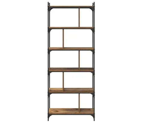 Grāmatu Skapis Vecs Koks 76 X 32 X 192 Cm Inženierijas Koks Vidaxl