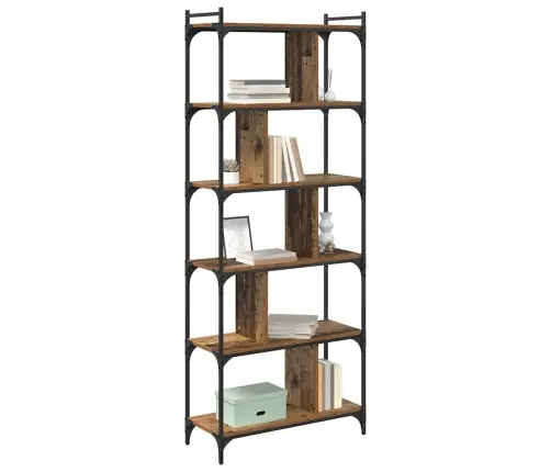 Grāmatu Skapis Vecs Koks 76 X 32 X 192 Cm Inženierijas Koks Vidaxl