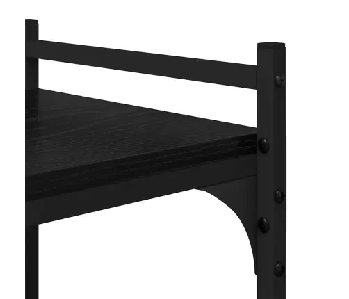 Grāmatu Skapis Melns Ozols 76 X 32 X 192 Cm Inženierijas Koks Vidaxl