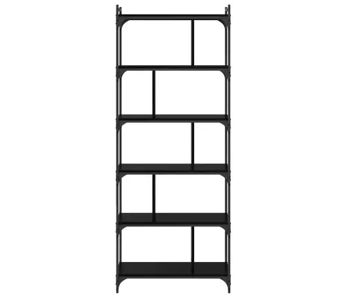 Grāmatu Skapis Melns Ozols 76 X 32 X 192 Cm Inženierijas Koks Vidaxl