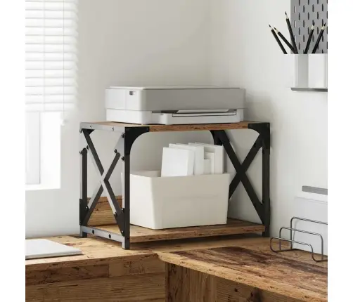 Printera Statīvs Vecs Koks 44 X 26 X 31.5 Cm Inženierijas Koks Vidaxl