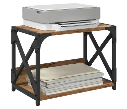 Printera Statīvs Vecs Koks 44 X 26 X 31.5 Cm Inženierijas Koks Vidaxl