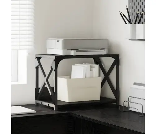 Printera Statīvs Melns Ozolkoks 44 X 26 X 31.5 Cm Vidaxl