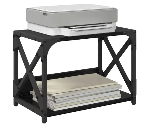 Printera Statīvs Melns Ozolkoks 44 X 26 X 31.5 Cm Vidaxl