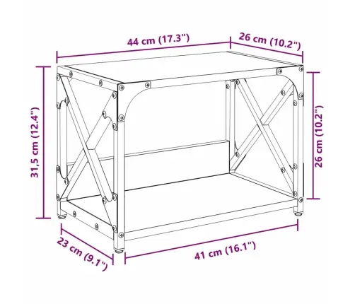 Printera Statīvs Melns Ozolkoks 44 X 26 X 31.5 Cm Vidaxl