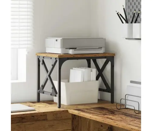 Printera Statīvs Vecs Koks 40 X 30 X 31 Cm Inženierijas Koks Vidaxl