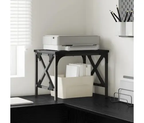 Printera Statīvs Regulējams Melns Ozolkoks 40 X 30 X 31 Cm Vidaxl