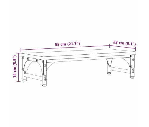 Monitori Alus Vana Puit 55 X 23 X 14 Cm Tehispuit