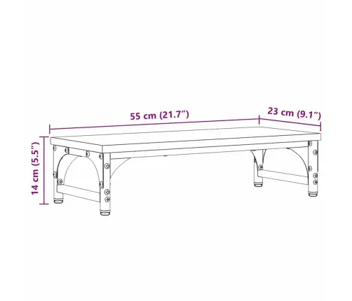 Monitoriaus Laikiklis Juodas Ąžuolas 55 X 23 X 14 Cm