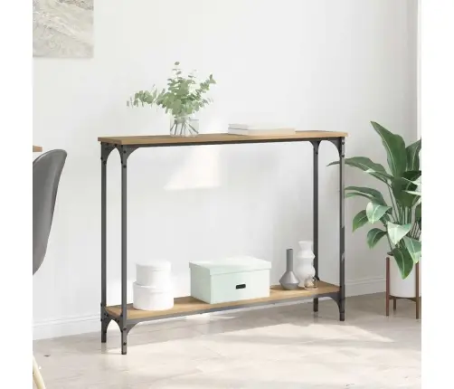 Konsoollaud Riiuliga Käsitööpuu 101 X 23 X 15,5 Cm Tehispuit