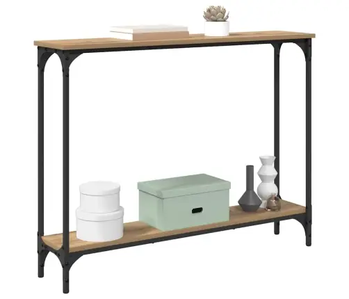 Konsoollaud Riiuliga Käsitööpuu 101 X 23 X 15,5 Cm Tehispuit