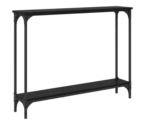 Konsoles Galds Ar Plauktu Melns Ozolkoks 102 X 23 X 15.5 Cm Vidaxl