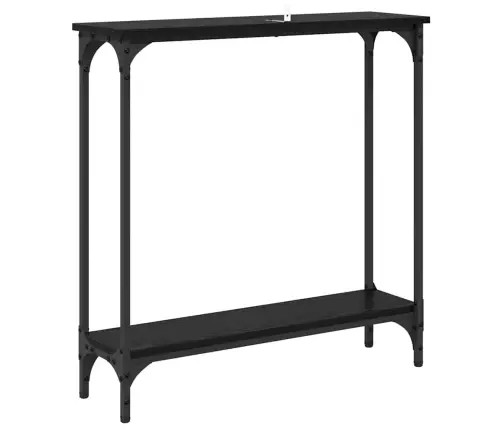 Konsoles Galds Ar Plauktu Melns Ozolkoks 75 X 22,5 X 75 Cm Vidaxl