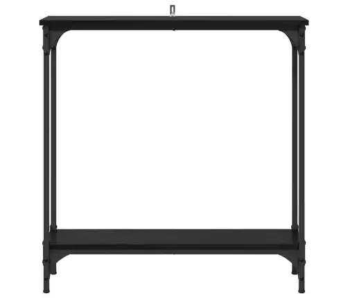 Konsoles Galds Ar Plauktu Melns Ozolkoks 75 X 22,5 X 75 Cm Vidaxl