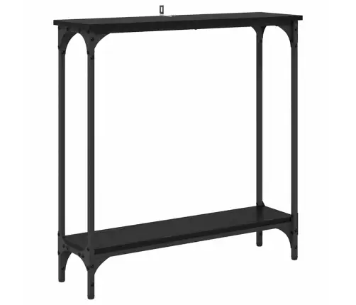 Konsoles Galds Ar Plauktu Melns Ozolkoks 75 X 22,5 X 75 Cm Vidaxl