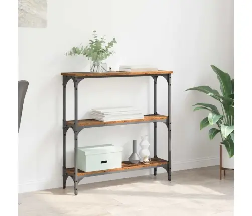 Konsoles Galds Ar Plauktu Vecs Koks 75 X 22.5 X 75 Cm Vidaxl Konsoles Galds Ar Plauktu Vecs Koks 75 X 22.5 X 75 Cm Vidaxl