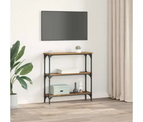 Konsoles Galds Ar Plauktu Vecs Koks 75 X 22.5 X 75 Cm Vidaxl Konsoles Galds Ar Plauktu Vecs Koks 75 X 22.5 X 75 Cm Vidaxl