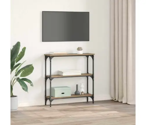 Konsoollaud Käsitöötamm 75 X 22.5 X 75 Cm Vaatetooted Ja Metall