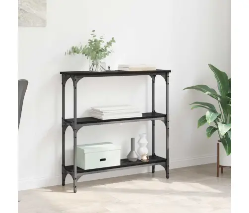 Konsoles Galds Ar Plauktu Melns Ozols 75 X 22.5 X 75 Cm Vidaxl