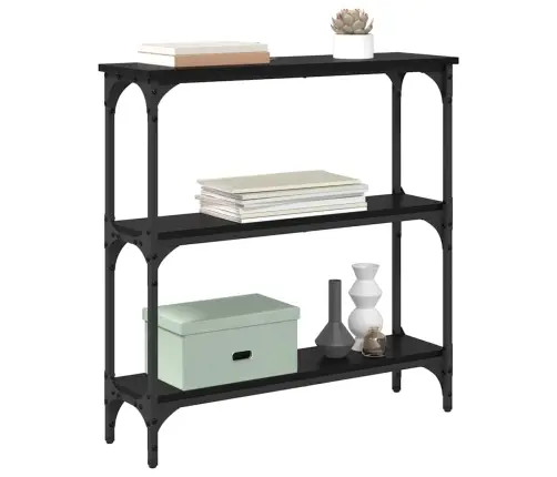 Konsoles Galds Ar Plauktu Melns Ozols 75 X 22.5 X 75 Cm Vidaxl
