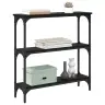 Konsoles Galds Ar Plauktu Melns Ozols 75 X 22.5 X 75 Cm Vidaxl