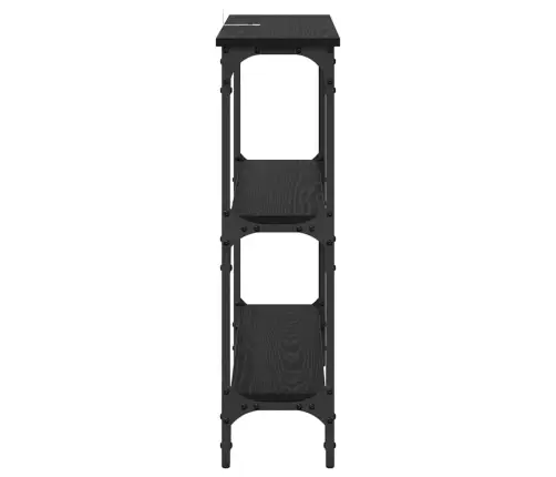 Konsoles Galds Ar Plauktu Melns Ozols 75 X 22.5 X 75 Cm Vidaxl