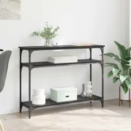Konsolinis Stalas Su Lentyna Juodas Ąžuolas 100 X 29 X 75 Cm