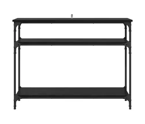Konsoles Galds Ar Plauktu Melns Ozolkoks 100 X 29 X 75 Cm Vidaxl