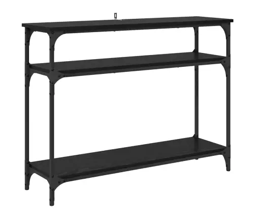 Konsoles Galds Ar Plauktu Melns Ozolkoks 100 X 29 X 75 Cm Vidaxl