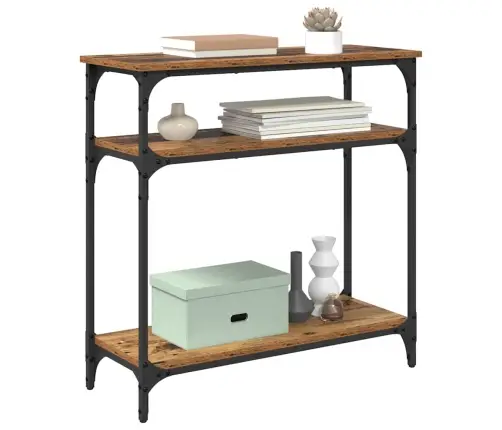 Konsolinis Stalas Su Lentyna Senovinis Medis 75 X 29 X 75 Cm