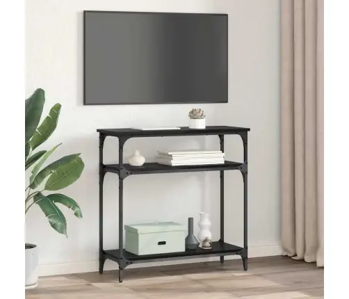Konsoles Galds Melns Ozolkoks 75 X 29 X 75 Cm Inženierijas Koks Vidaxl