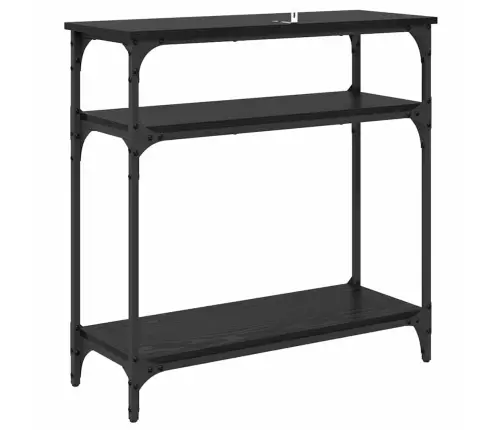 Konsoles Galds Melns Ozolkoks 75 X 29 X 75 Cm Inženierijas Koks Vidaxl