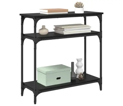 Konsoles Galds Melns Ozolkoks 75 X 29 X 75 Cm Inženierijas Koks Vidaxl