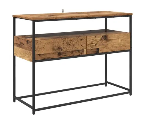 Konsoollaud Vana Puit 100 X 40 X 75 Cm Töödeldud Puit Ja Metall