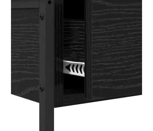 Konsoles Galds Ar Atvilktni Melns Ozolkoks 100 X 34,5 X 75 Cm Vidaxl