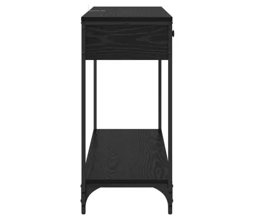 Konsoles Galds Ar Atvilktni Melns Ozolkoks 100 X 34,5 X 75 Cm Vidaxl