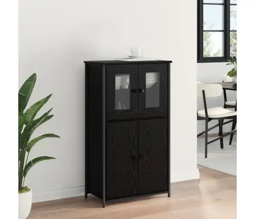 Augstais Skapītis Melns Ozolkoks 62 X 32 X 106,5 Cm Vidaxl