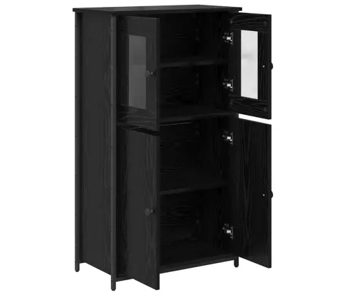 Augstais Skapītis Melns Ozolkoks 62 X 32 X 106,5 Cm Vidaxl