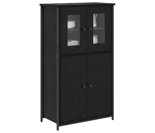 Augstais Skapītis Melns Ozolkoks 62 X 32 X 106,5 Cm Vidaxl