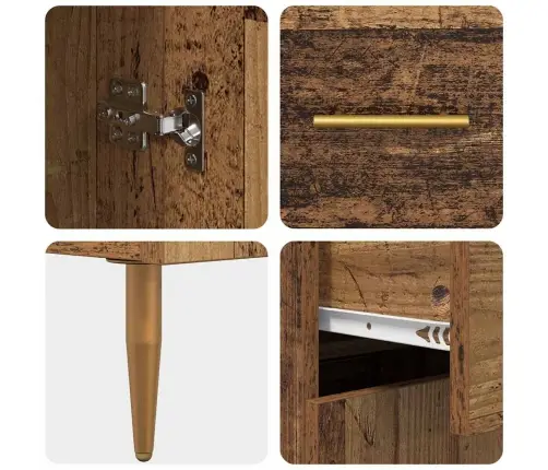 Puse Ar Atvilktni Vecs Koks 69,5 X 34 X 90 Cm Inženierijas Koks Vidaxl