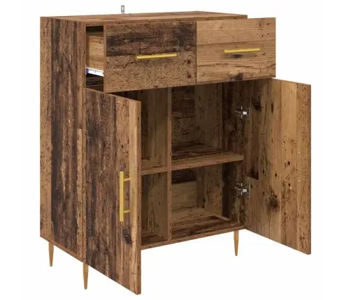 Puse Ar Atvilktni Vecs Koks 69,5 X 34 X 90 Cm Inženierijas Koks Vidaxl