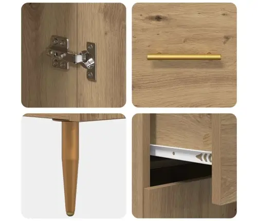 Puse Artisānā Ozols 69,5 X 34 X 90 Cm Inženierijas Koks Vidaxl