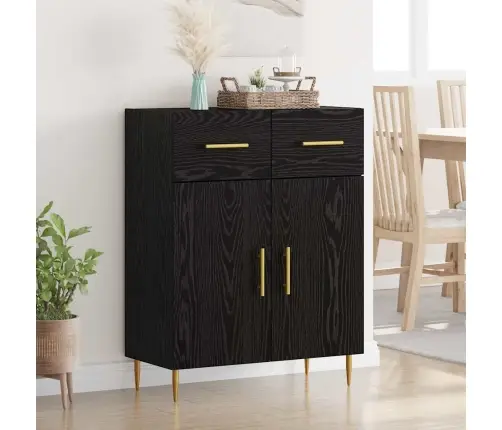 Puse Melns Ozolkoks 69,5 X 34 X 90 Cm Inženierijas Koks Vidaxl