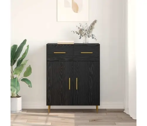 Puse Melns Ozolkoks 69,5 X 34 X 90 Cm Inženierijas Koks Vidaxl