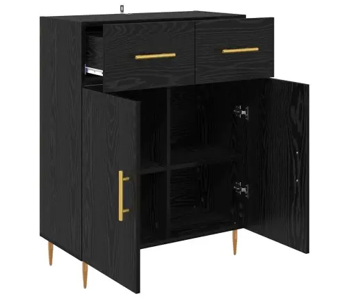 Puse Melns Ozolkoks 69,5 X 34 X 90 Cm Inženierijas Koks Vidaxl