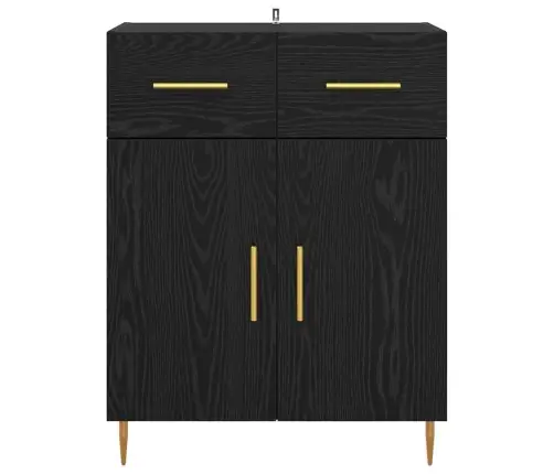 Puse Melns Ozolkoks 69,5 X 34 X 90 Cm Inženierijas Koks Vidaxl