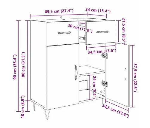 Kabalas Amatininkų Ąžuolas 69,5 X 34 X 90 Cm Apdirbta Mediena