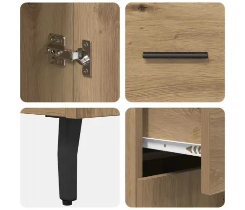 Puse Artisānā Ozols 69,5 X 34 X 90 Cm Inženierijas Koks Vidaxl