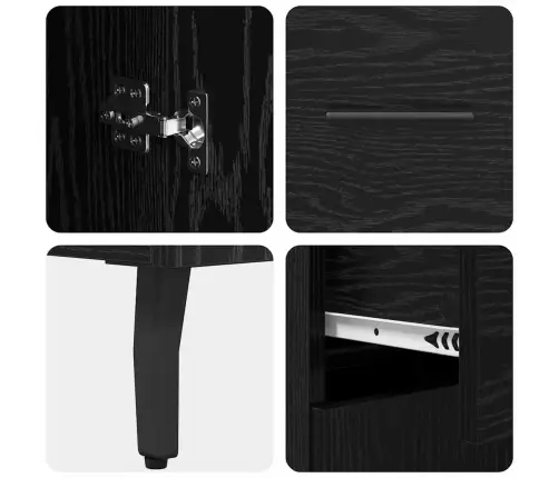 Puse Melns Ozolkoks 69,5 X 34 X 90 Cm Inženierijas Koks Vidaxl