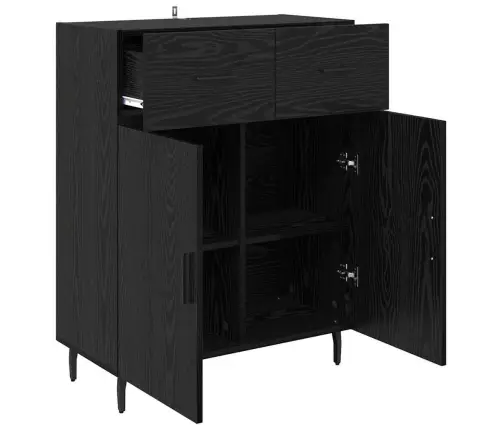 Puse Melns Ozolkoks 69,5 X 34 X 90 Cm Inženierijas Koks Vidaxl